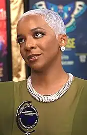 Kara Young accepts the 2024 Tony Award for Best Featured Actress in a Play for her performance as Lutiebelle Gussie Mae Jenkins in the 2023 Broadway Revival of Purlie Victorious.