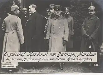 Catholic Archbishop Cardinal Bettinger visiting the German Western Front, 1916