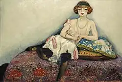 Femme aux bas noirs (Woman with Black Stockings), c.&nbsp;1907, oil on canvas, 129.5&nbsp;cm ×&nbsp;195.5&nbsp;cm (51.0&nbsp;in ×&nbsp;77.0&nbsp;in)