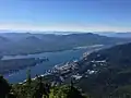 A view of Ketchikan, Alaska looking northwest from the summit of Deer Mountain