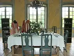 The Confidence, dining table.