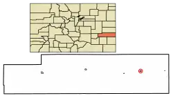 Location within Kiowa County and Colorado