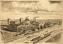an illustration of an oil factory