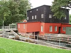 The turbine house at the watermill, where the sawmill was also located.