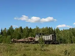 Locomotive TU7-2039 with freight train