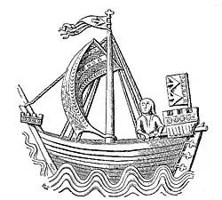 Clinker-built medieval cog from Stralsund.