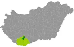 Komló District within Hungary and Baranya County.