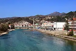 View of Neretva river and part of the city from Konjic bridge.