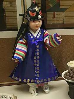 Saekdong jeogori worn by a young boy