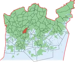 Position of Kumpula within Helsinki