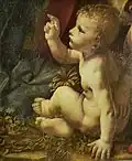 Detail of Jesus in Virgin of the Rocks