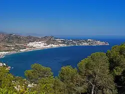 La Herradura Bay as seen from Cerro Gordo, at sunset