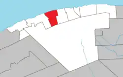 Location within La Haute-Gaspésie RCM