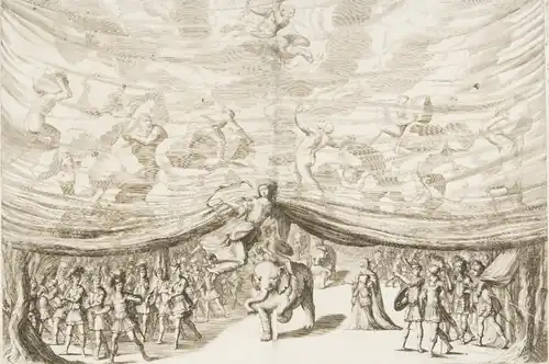 Stage set for Antonio Draghi's opera La monarchia latina trionfante, 1678