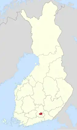 Location of Lahti in Finland