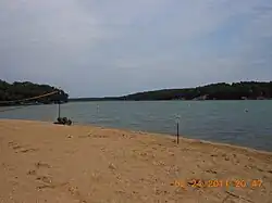 Beach at Lake Wildwood in northeastern Hopewell Township