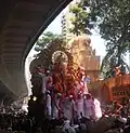 Lalbaugcha Raja Procession getting underway just outside its pandal on route to Girgaon Chowpatty for Visarjana (immersion)