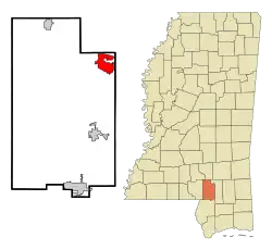 Location of West Hattiesburg, Mississippi