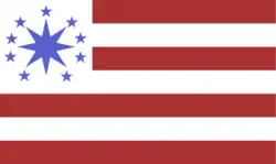 Reconstruction of the flag raised in Las Vegas on July 4, 1855