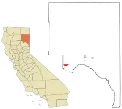 Location in Lassen County and the state of California