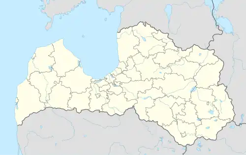 Locations of the 2016 Latvian Higher League teams