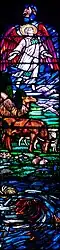 Detail from the Creation window, S.Chad, Far Headingley, Leeds, 1923: Left hand light