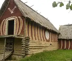 Reconstruction of a Trypillian house in Lehedzyne
