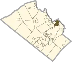 Location of Hanover Township in Lehigh County, Pennsylvania