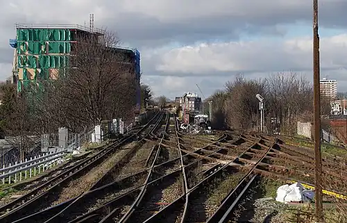 Photograph showing the approach to Lewisham station