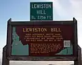 Sign at top of Lewiston Hill
