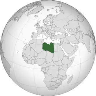 Location of Libya