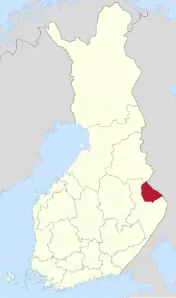 Location of Lieksa in Finland