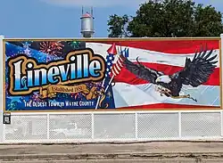 Lineville town sign