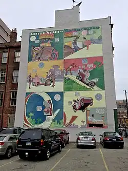 Mural of a Little Nemo in Slumberland comic in downtown Cincinnati, Ohio