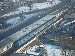 The Livoberezhna as seen from a nearby hotel