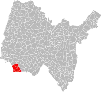 Location within the Ain department on 1 January 2017