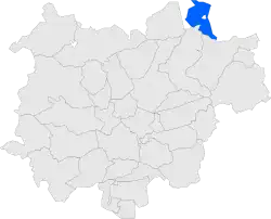 Map showing location within Bages