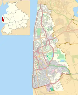 Bispham is located in Blackpool