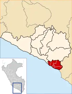 Location of Islay in the Arequipa Region