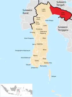 Location within South Sulawesi
