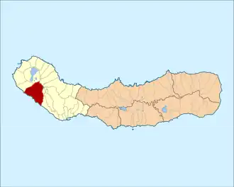 Location of the civil parish of Feteiras in the municipality of Ponta Delgada