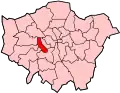 Location of the London Borough of Hammersmith in Greater London
