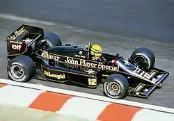 Ayrton Senna driving the Lotus 98T at the 1986 Belgian Grand Prix