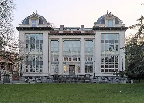 Former Institute of Physiology, venue of the Fifth Solvay Conference in 1927, now the Lycée Émile Jacqmain