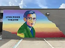 The Lynn Riggs Theatre at the Dennis R. Neill Equality Center in the East Village. The picture is of the mural of Lynn Riggs, a famous gay Cherokee playwright.