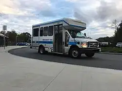A Gardner Wachusett MBTA Shuttle van at Wachusett station