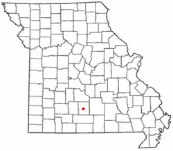 Location of Hartville, Missouri
