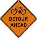 CW20-2a Bicycle detour (distance) ahead