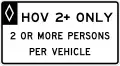R3-13 HOV 2+ only, 2 or more persons per vehicle (overhead)