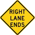 W9-1R Right lane ends